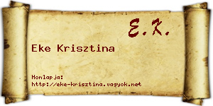 Eke Krisztina névjegykártya